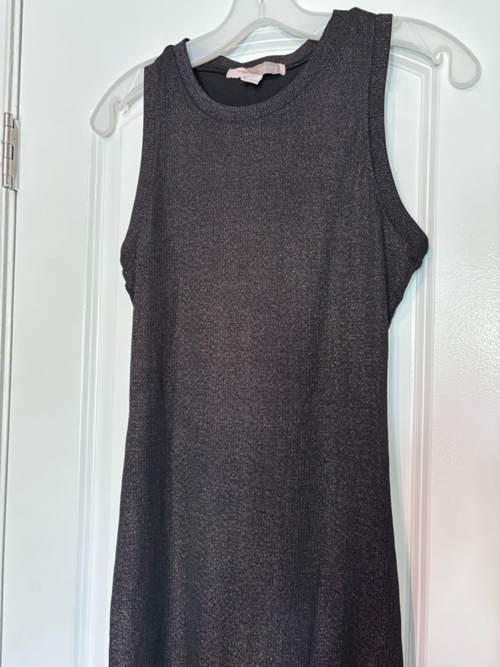 Forever 21 Sleeveless Black Metallic Sheath Dress Size Small - Picture 5 of 11